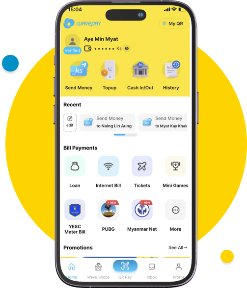 Launch WavePay App and select “Topup”.