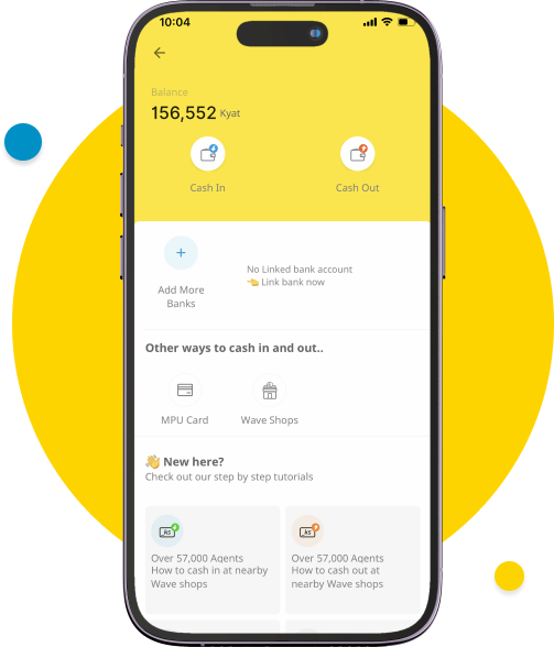 Launch Wave app, tap on “Cash In/Out” and then tap on “MPU Card”