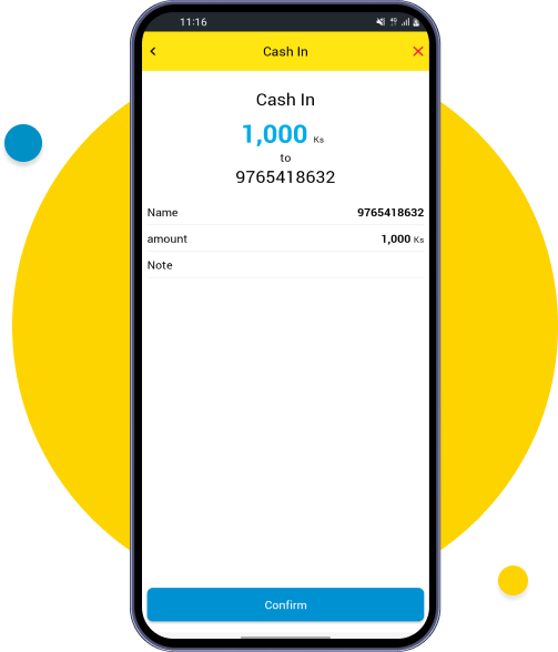 Review payment information, receive the cash from customer and confirm
