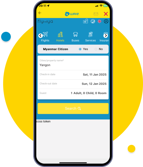 Select desiered destination and date of stay