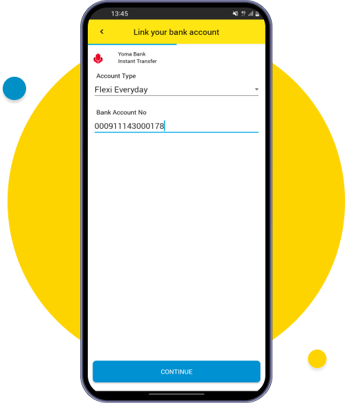  Enter your bank account details.