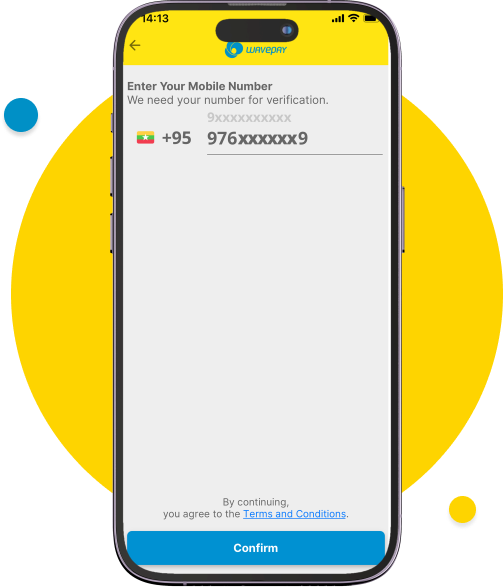 Type your mobile number and tap “Confirm”.
