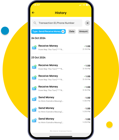See the filtered transactions for you to check them