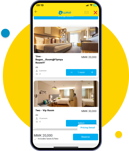 Choose number of room and reserve
