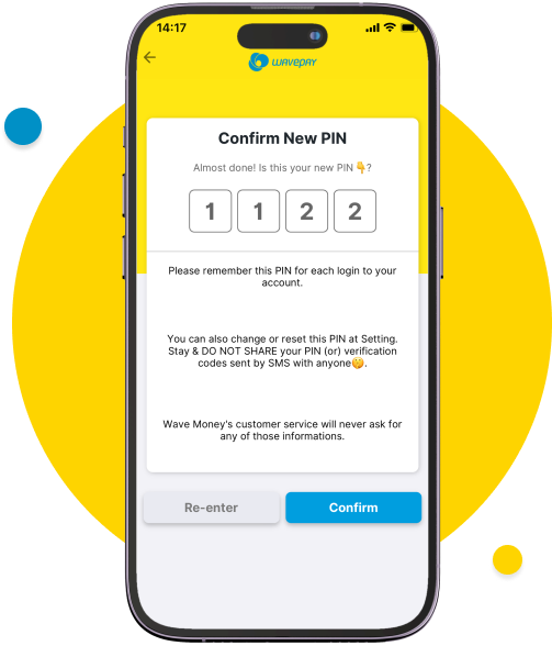 After verifying the 4-digit PIN numbers shown, tap “Confirm”.