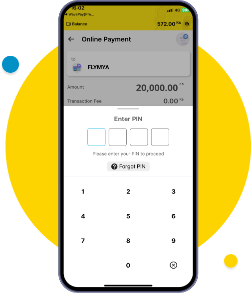 Authorize the payment by Entering 4 digit PIN to complete the process
