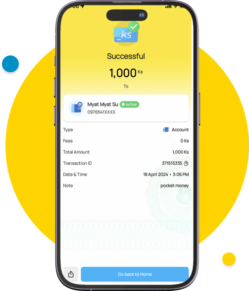 Your transaction is completed. The SMS with the Transaction ID will be sent to the sender and the receiver. Share the 6-digit secret code to the recipient of money.​