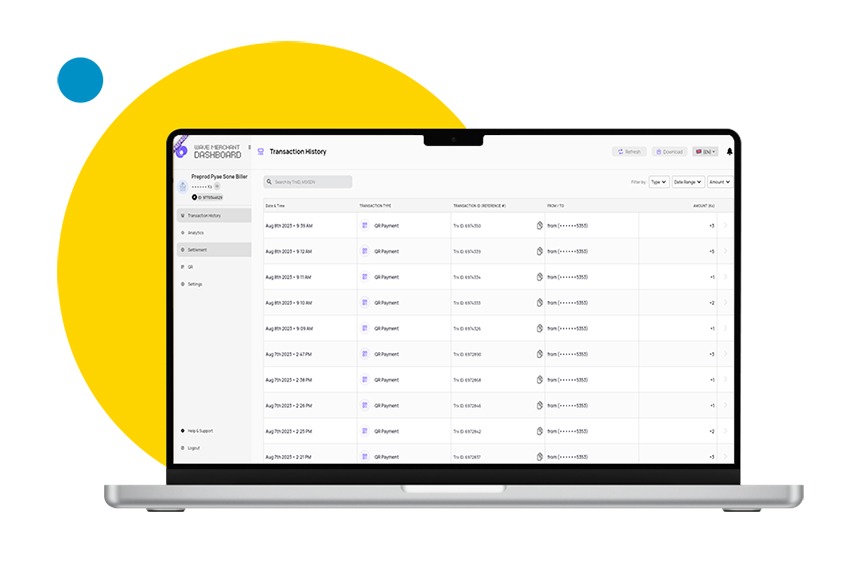 Once logged in, you can check your Wallet Balance, Merchant ID & Transaction History